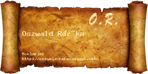 Oszwald Réka névjegykártya