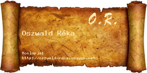 Oszwald Réka névjegykártya